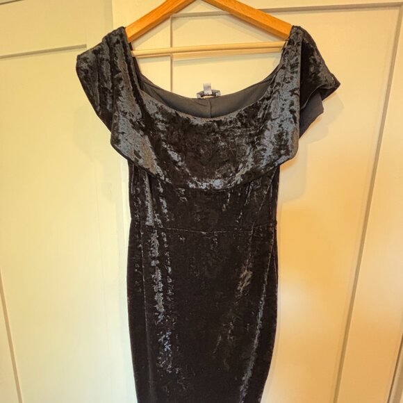 Halston Crushed Velvet Mini Dress - Picture 2 of 4